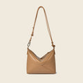Geometric stitching genuine leather crossbody bag | Women's minimalist Hobo shoulder bag