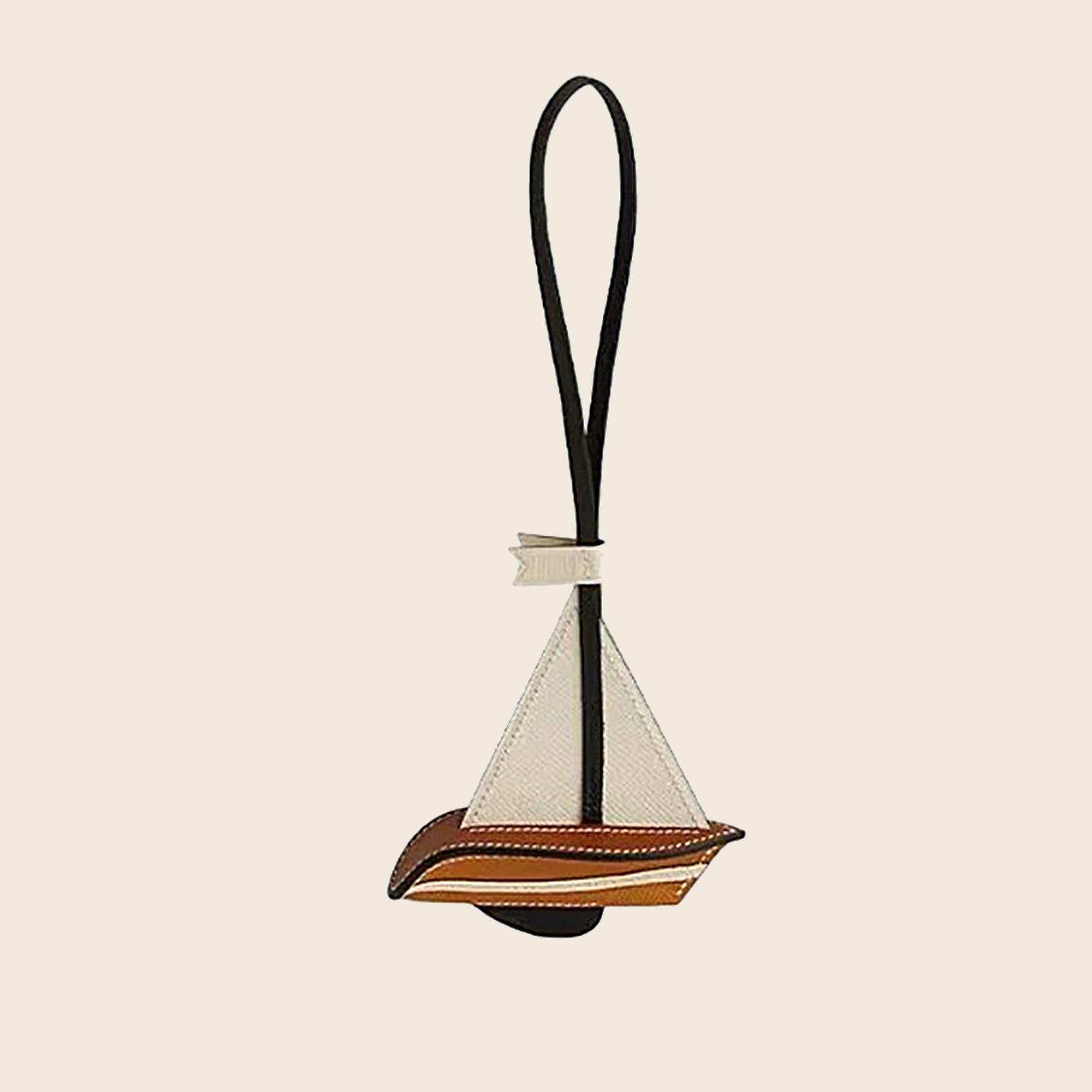 Handmade genuine leather sailboat pendant, universal hanging accessories for cars, bags, luggage, and good luck amulets as gifts