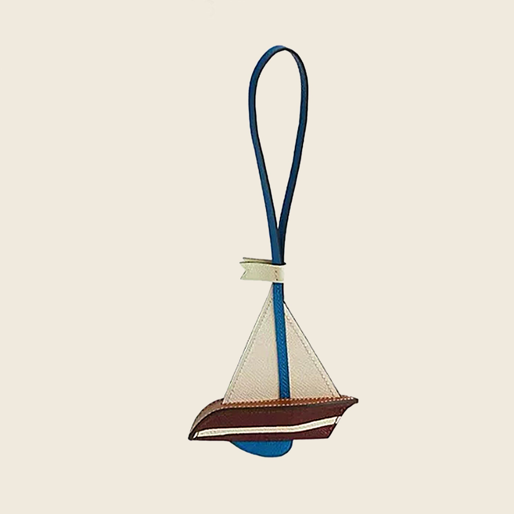 Handmade genuine leather sailboat pendant, universal hanging accessories for cars, bags, luggage, and good luck amulets as gifts