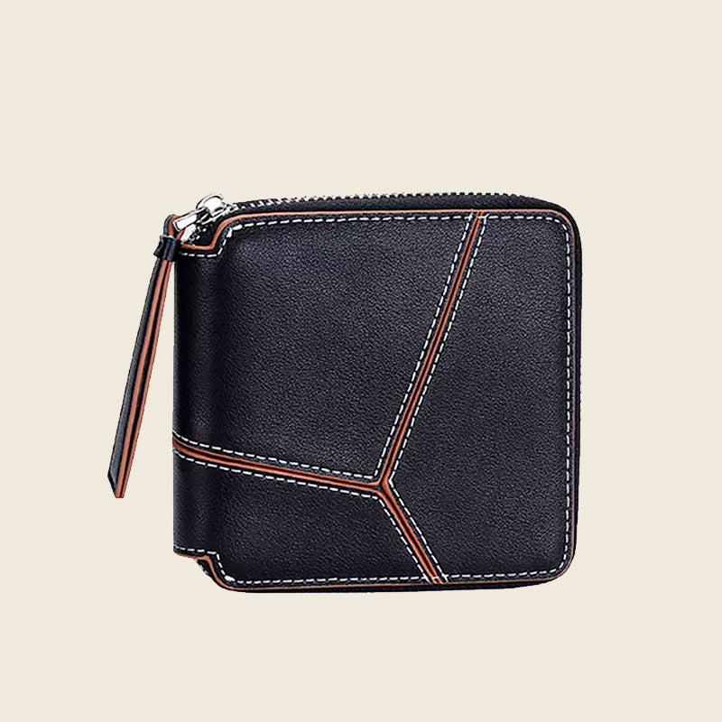 Genuine Leather Zip Around Wallet | Compact RFID Blocking Wallet with Coin Pocket for Men & Women
