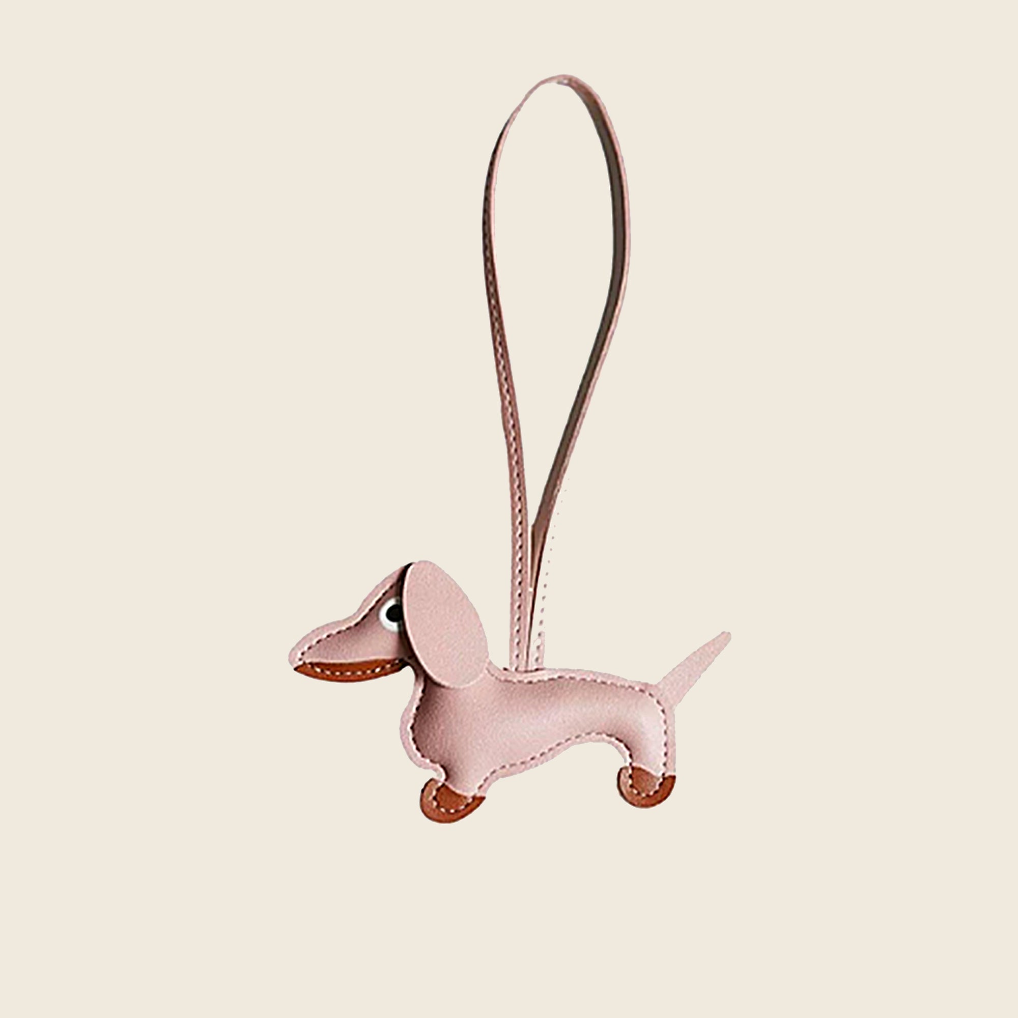 Handmade sheepskin sausage dog pendant, puppy bag, couple pendant