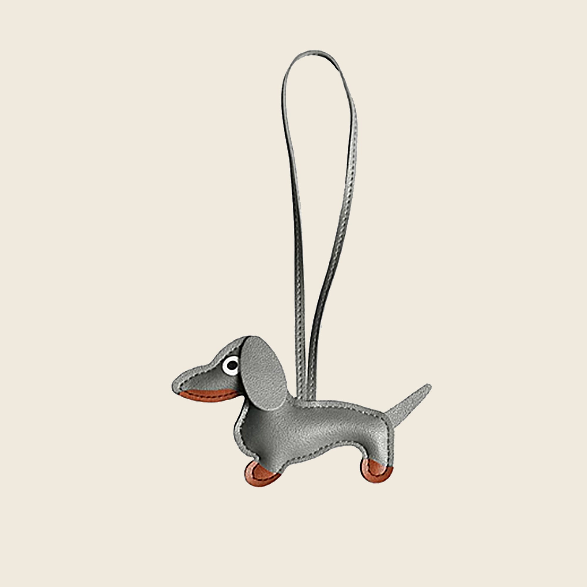 Handmade sheepskin sausage dog pendant, puppy bag, couple pendant