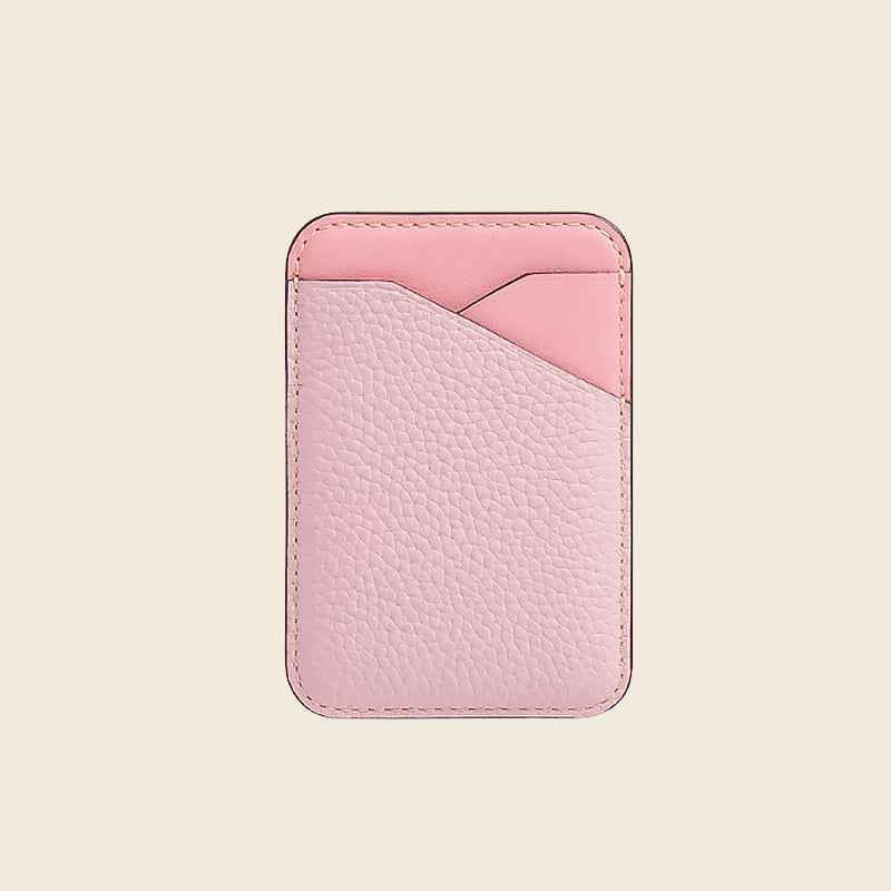 Two tone pebble leather card holder | Men's and women's ultra-thin minimalist card wallet